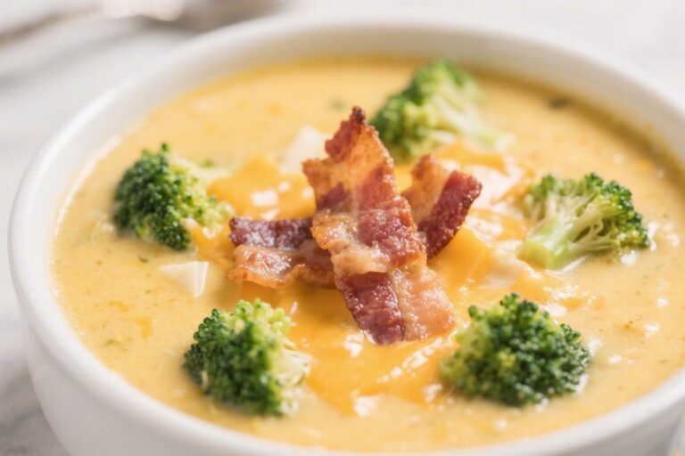 Cheesy Broccoli Bacon Soup – Creamy, Comforting, and Totally Satisfying