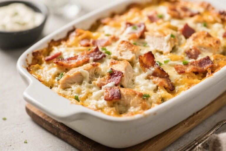 Keto Chicken Bacon Ranch Casserole – Creamy, Comforting, and Low-Carb