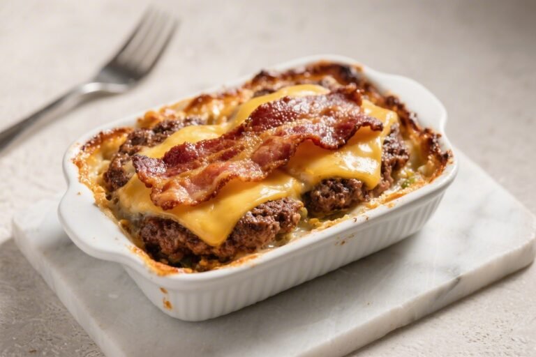 Keto BBQ Bacon Cheeseburger Bake – A Simple, Crowd-Pleasing Casserole