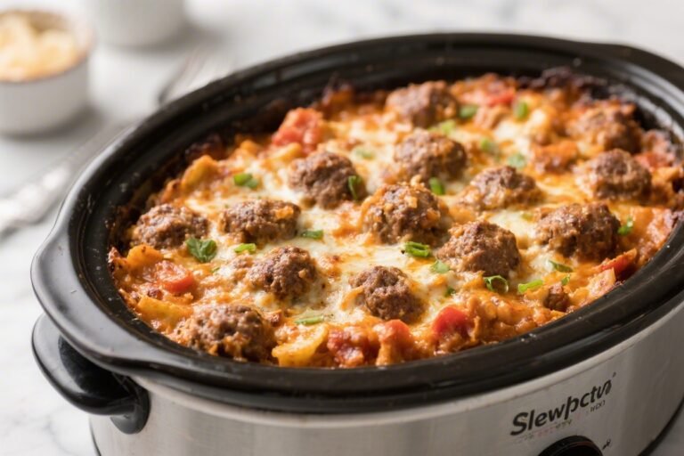Slow Cooker Keto Meatball Casserole – Cozy, Low-Carb Comfort Food