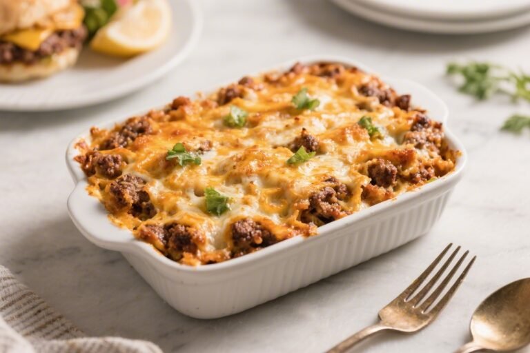 Keto In-N-Out Burger Casserole – A Low-Carb Twist on a Fast-Food Favorite