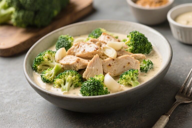 Creamy Garlic Chicken & Broccoli Bowls – Cozy, Satisfying, and Weeknight-Friendly