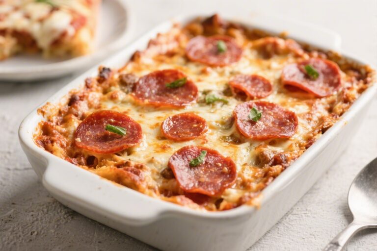 Keto Pepperoni Pizza Casserole – A Comforting, Low-Carb Favorite