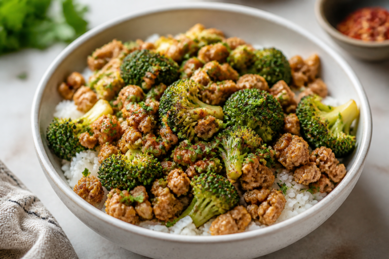 Garlic Butter Ground Turkey & Broccoli Bowls – Easy, Comforting, and Weeknight-Friendly