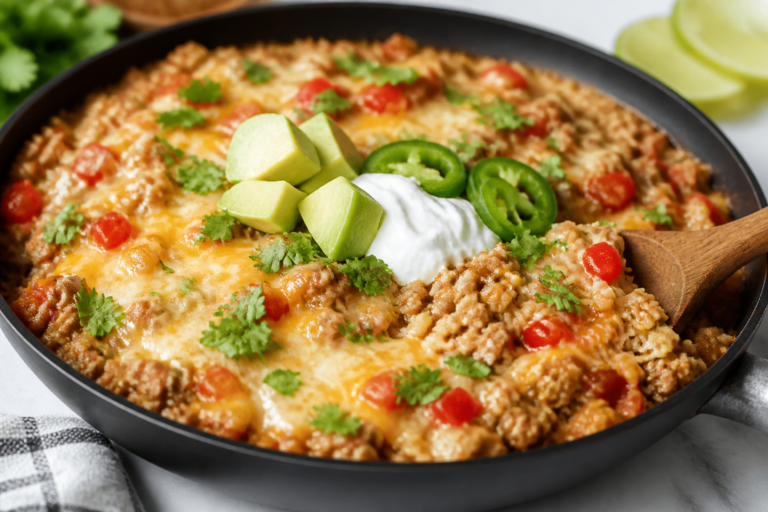 One-Pan Keto Turkey Taco Rice – Easy, Flavor-Packed Weeknight Dinner