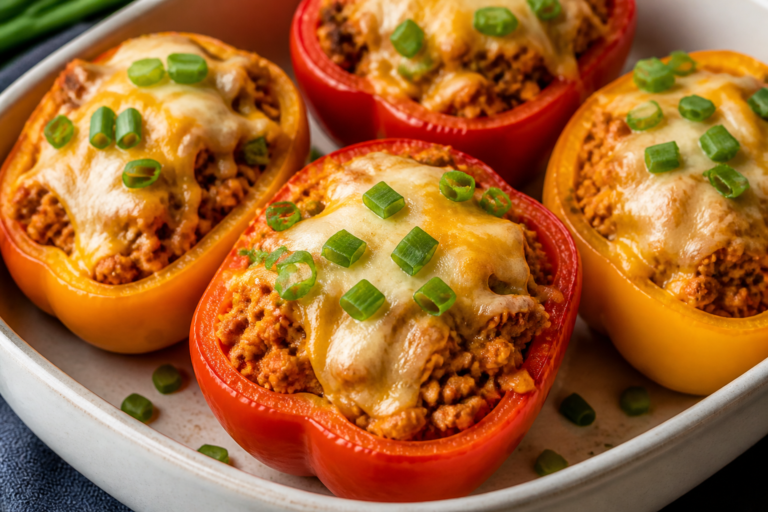 Buffalo Ground Turkey Stuffed Peppers – Spicy, Satisfying, and Easy