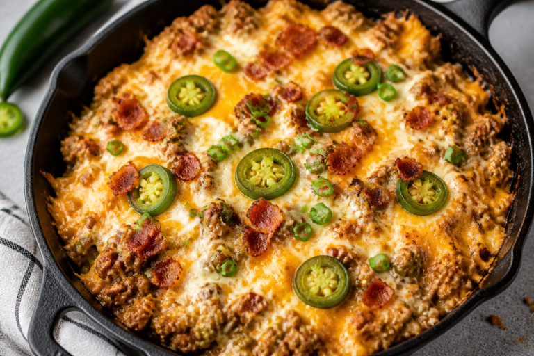 Ground Turkey Jalapeño Popper Skillet – Creamy, Spicy, and Weeknight Easy