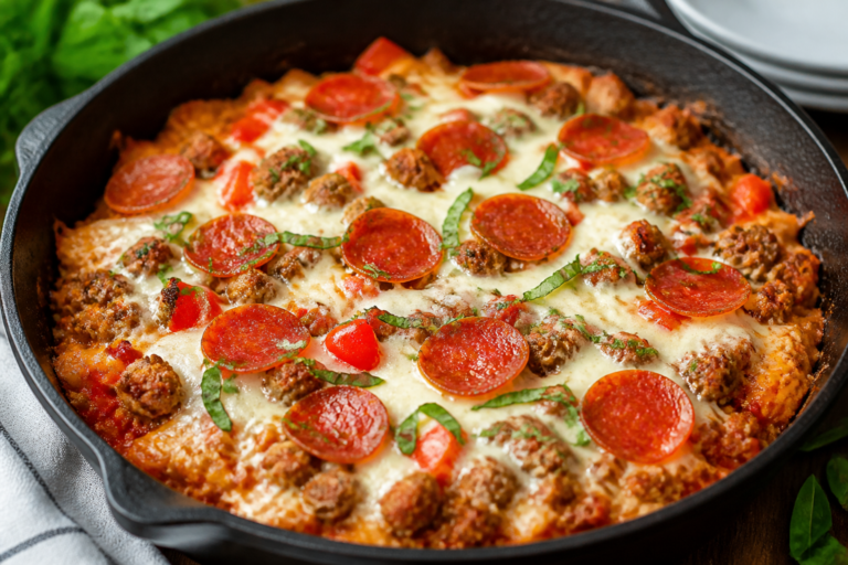 Ground Turkey Pizza Skillet – A Fast, Flavor-Packed Weeknight Dinner