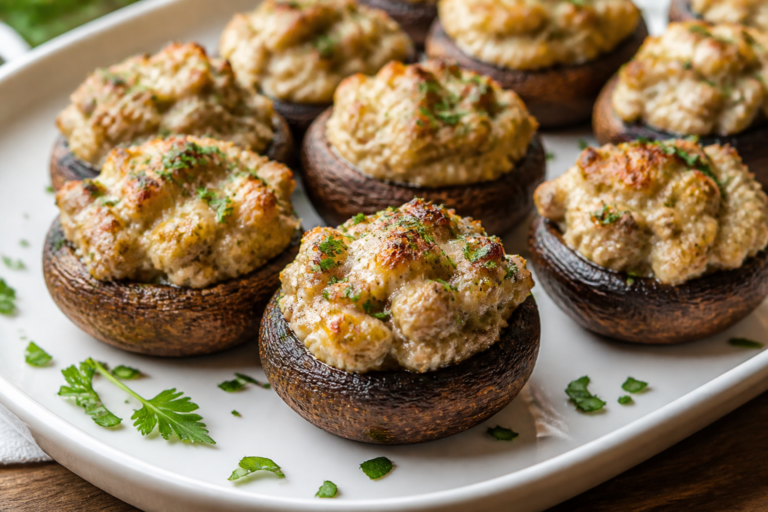 Ground Turkey & Cream Cheese Stuffed Mushrooms – A Cozy, Crowd-Pleasing Bite