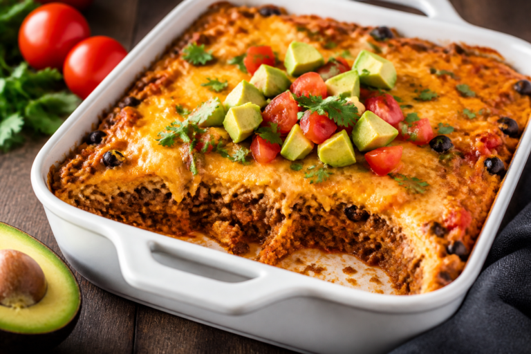 Cheesy Ground Turkey Taco Casserole – A Cozy, Crowd-Pleasing Weeknight Bake