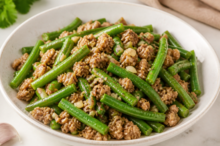 Ground Turkey Garlic Butter Green Beans – A Simple, Satisfying Skillet Dinner