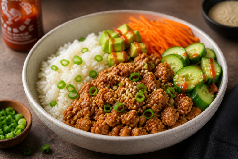 Spicy Sriracha Ground Turkey Bowls – Fast, Flavorful, and Satisfying