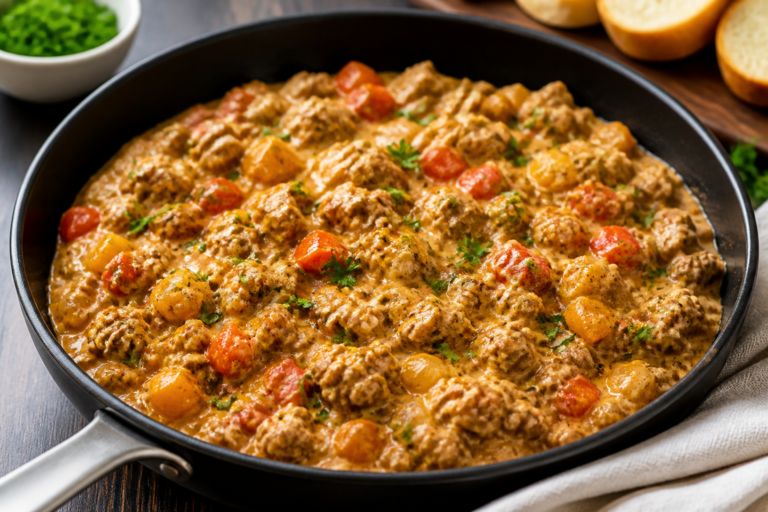 Creamy Cajun Ground Turkey Skillet – A Fast, Flavor-Packed Weeknight Dinner