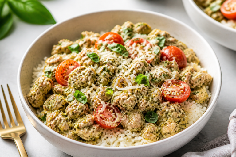 Ground Turkey Creamy Pesto Bowls – Weeknight Comfort With Fresh Flavor
