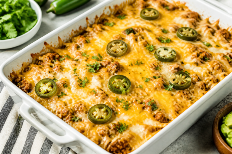 Cheesy Ground Turkey Jalapeño Bake – Cozy, Spicy, and Weeknight Easy