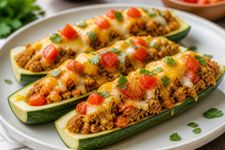 Ground Turkey Taco Stuffed Zucchini – A Fresh, Flavorful Weeknight Dinner