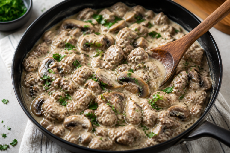 Creamy Keto Turkey Mushroom Skillet – A Cozy One-Pan Dinner