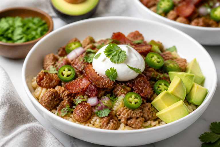 Ground Turkey Bacon Jalapeño Bowls – Spicy, Satisfying, and Easy