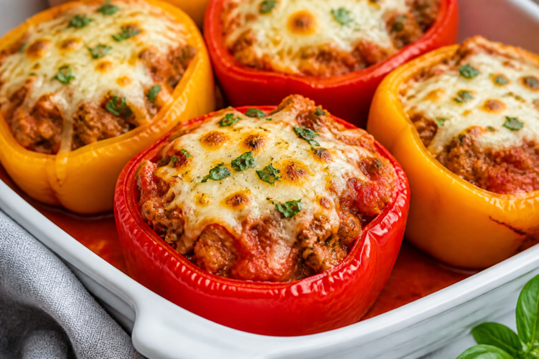 Keto Turkey Parmesan Stuffed Peppers – Comforting, Low-Carb, and Weeknight Easy