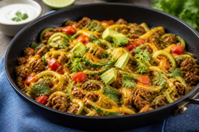 Keto Turkey Taco Zoodle Skillet – A Fast, Flavor-Packed One-Pan Dinner
