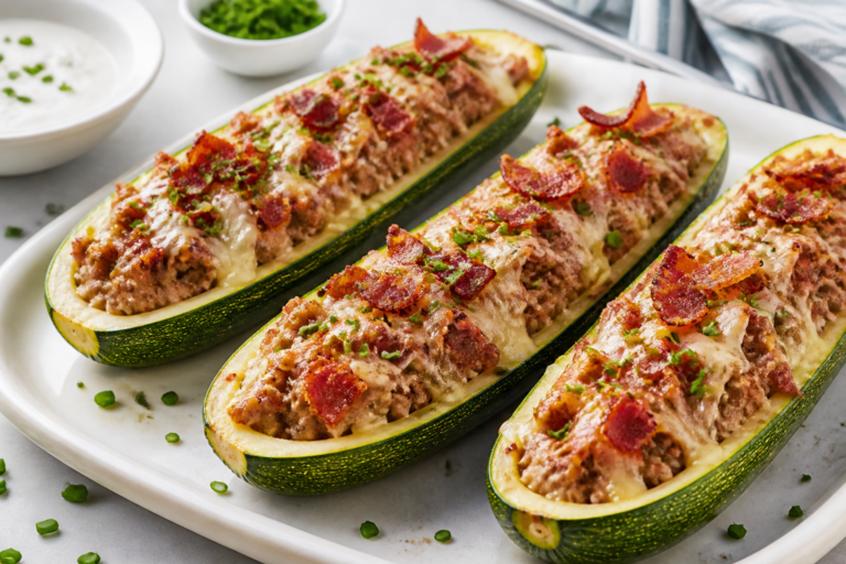 Ground Turkey Bacon Ranch Zucchini Boats – A Fresh, Flavor-Packed Weeknight Dinner