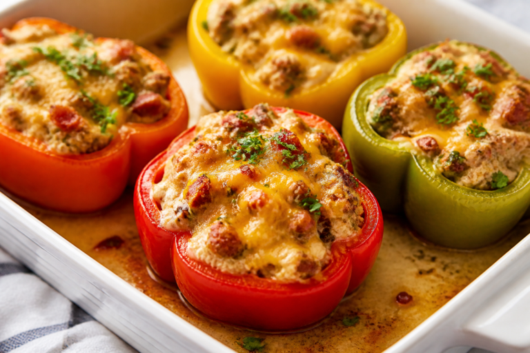 Ground Turkey Crack Stuffed Peppers – Creamy, Cheesy, and Packed With Flavor