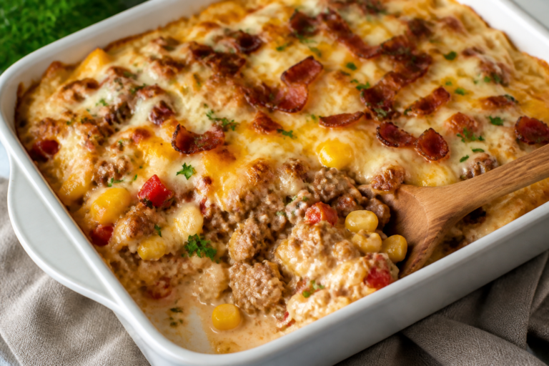Ground Turkey Creamy Ranch Casserole – Comforting, Easy, and Weeknight-Friendly