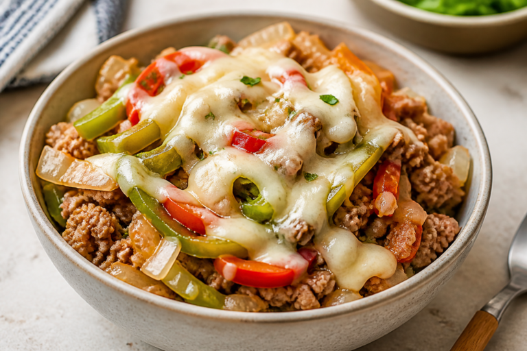 Ground Turkey Philly Cheese Bowls – A Lighter Take on a Classic