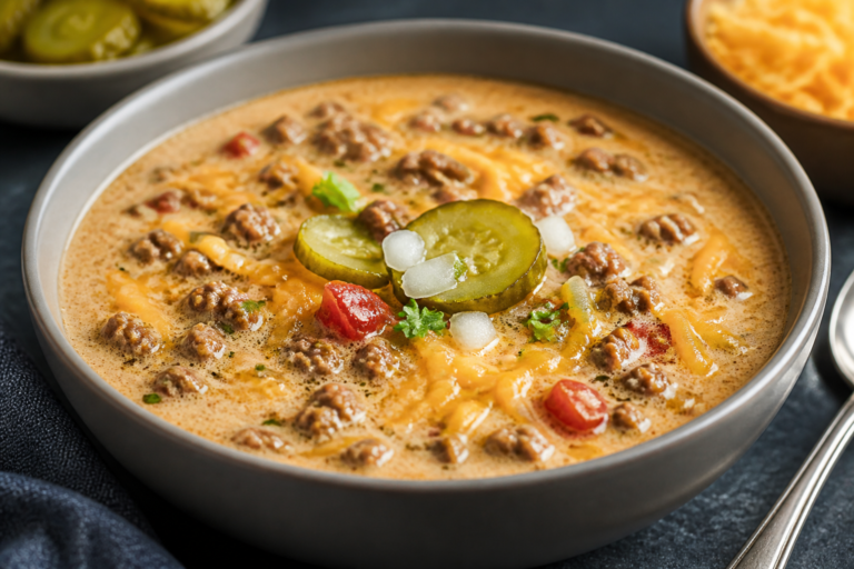 Keto Turkey Cheeseburger Soup – Cozy, Creamy, And Low-Carb