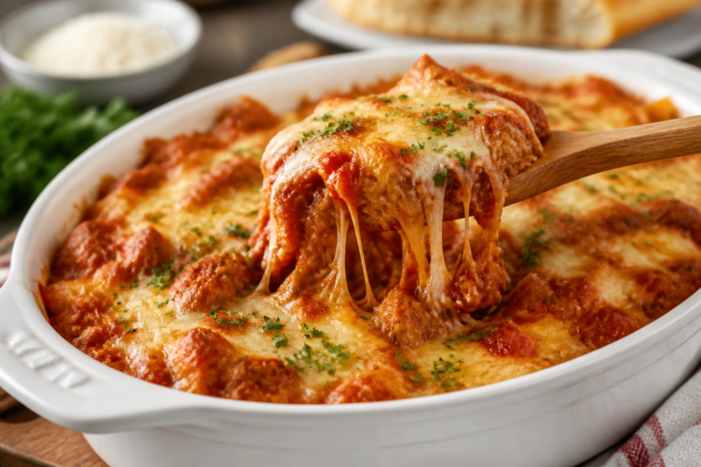 Ground Turkey Italian Parmesan Bake – Comforting, Cheesy, and Weeknight-Easy