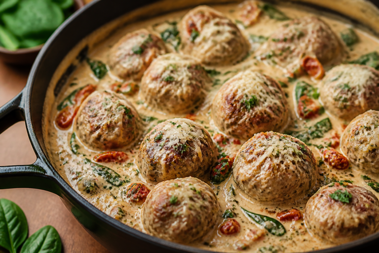 Keto Tuscan Cream Sauce Meatballs – Comforting, Flavor-Packed, and Low-Carb