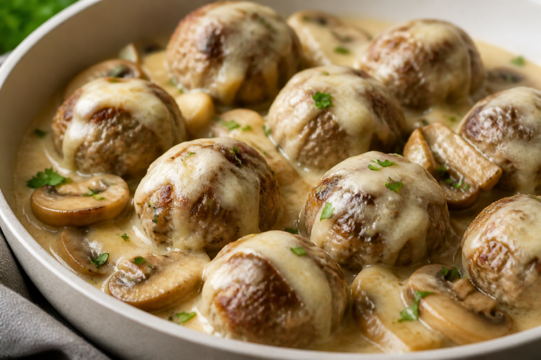 Keto Mushroom Swiss Meatballs – Comfort Food With a Low-Carb Twist
