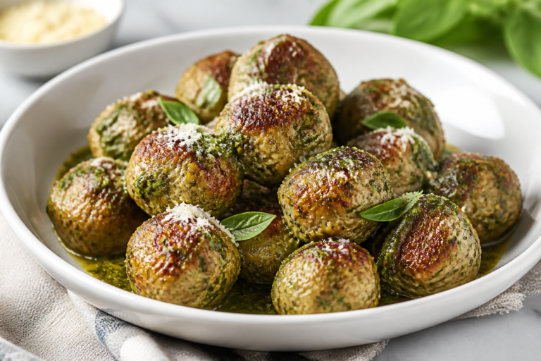 Keto Pesto Chicken Meatballs – Juicy, Fresh, and Weeknight-Friendly