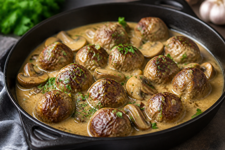 Keto Garlic Mushroom Meatballs – Savory, Low-Carb Comfort Food