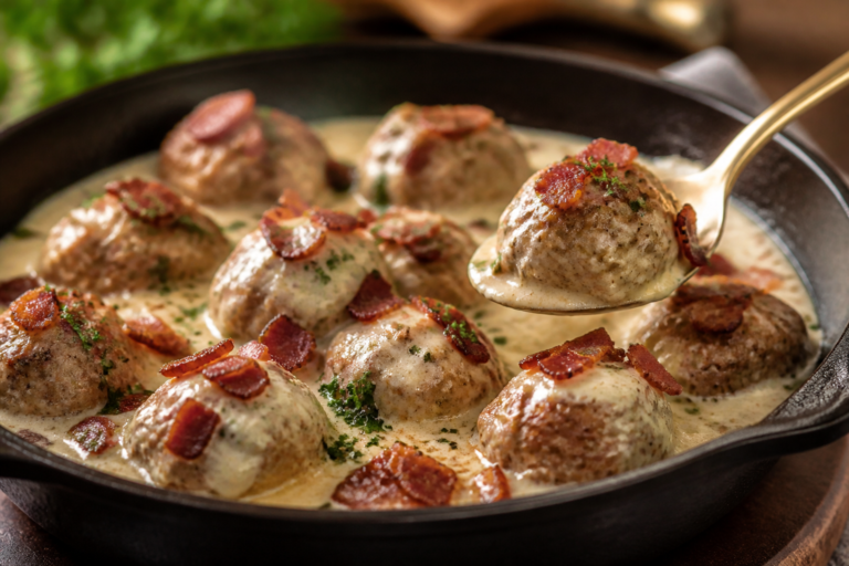 Keto Creamy Garlic Bacon Meatballs – Comfort Food With Big Flavor