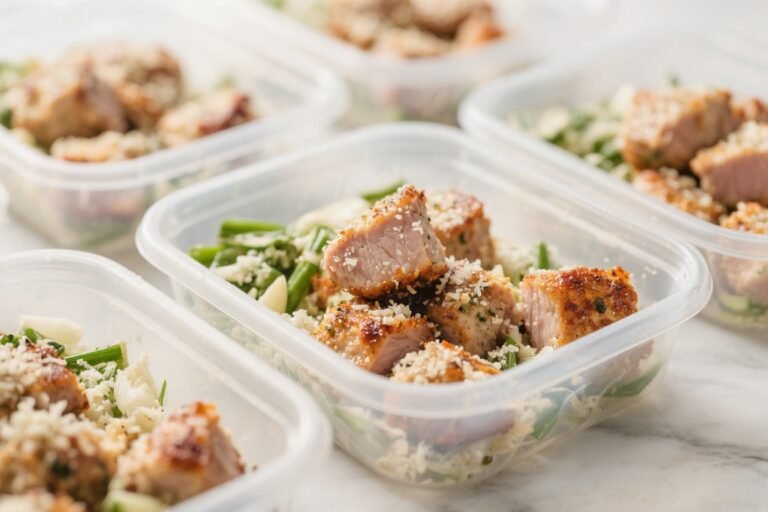 Low Carb Garlic Parmesan Pork Bites Meal Prep – Easy, Savory, and Perfect for Busy Weeks
