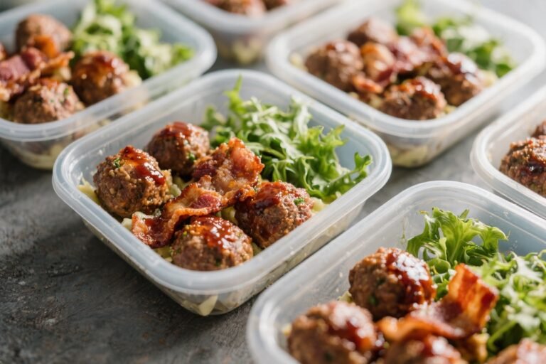 Keto BBQ Bacon Meatball Meal Prep – Easy, Flavor-Packed Lunches