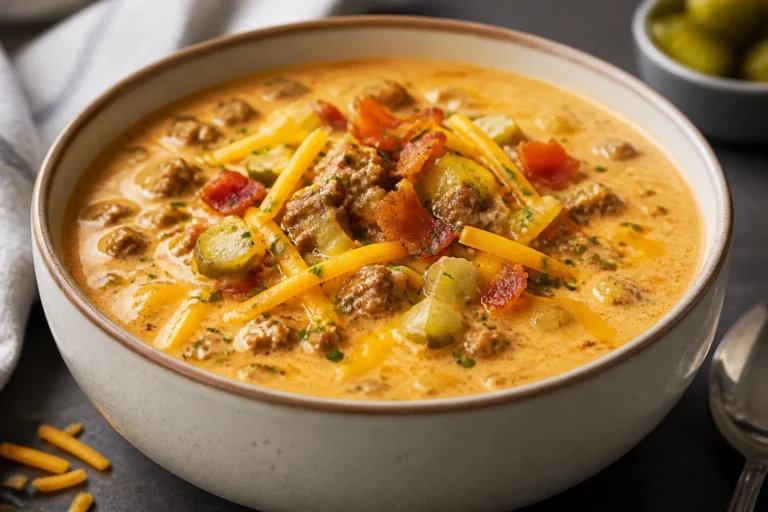 Keto Cheeseburger Soup – Cozy, Creamy, and Low-Carb
