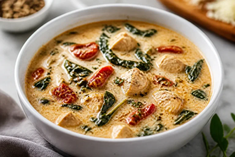 Keto Creamy Tuscan Chicken Soup – Cozy, Low-Carb Comfort