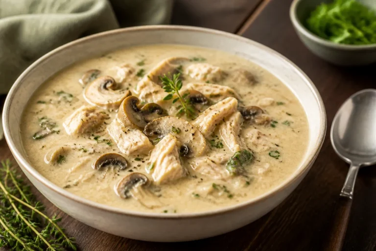 Keto Creamy Chicken and Mushroom Soup – Cozy, Low-Carb Comfort
