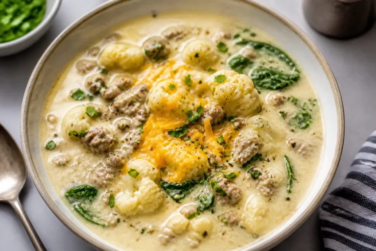 Keto Sausage and Cauliflower Soup – Creamy, Comforting, and Low-Carb