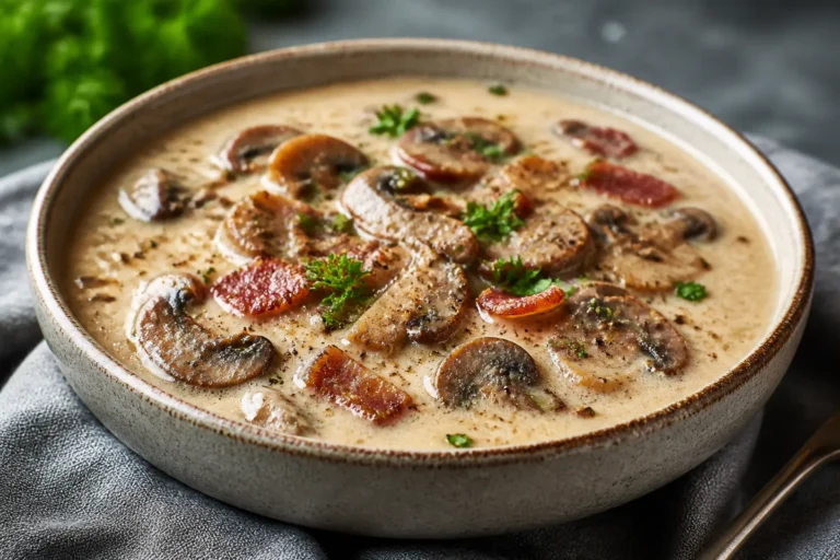 Keto Bacon Mushroom Chowder – Creamy, Comforting, and Low-Carb