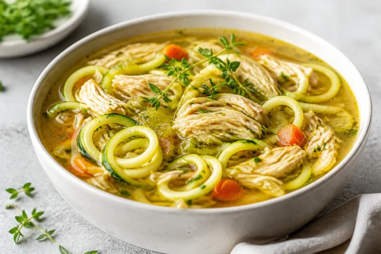 Keto Chicken Noodle Soup With Zucchini Noodles – Cozy, Low-Carb Comfort
