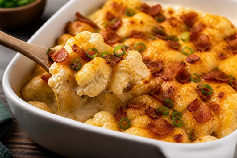 Keto Loaded Cauliflower Casserole – Cozy, Cheesy, and Low-Carb