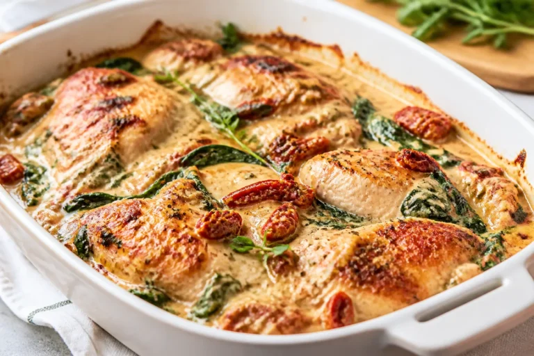 Keto Creamy Tuscan Chicken Casserole – Rich, Comforting, and Low-Carb