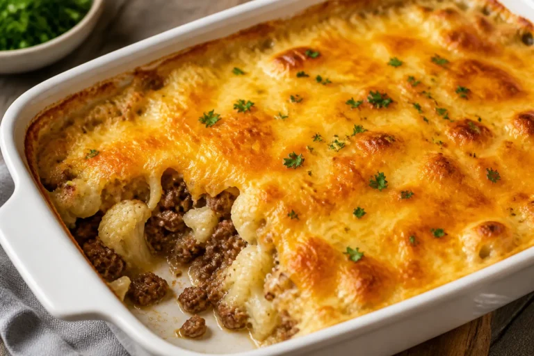 Keto Ground Beef and Cauliflower Casserole – Cozy, Low-Carb Comfort Food