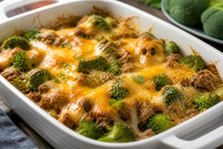 Keto Beef and Broccoli Casserole – Comforting, Low-Carb, and Weeknight-Friendly