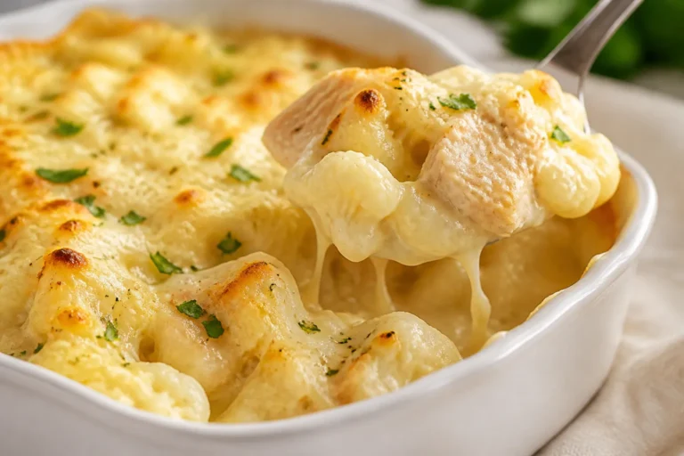 Keto Chicken Alfredo Cauliflower Casserole – Creamy, Comforting, and Low-Carb