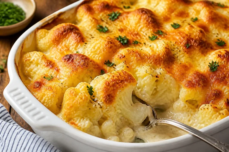 Keto Cheesy Cauliflower Bake – Comforting, Creamy, and Low-Carb