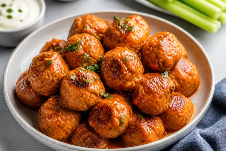 Keto Buffalo Chicken Meatballs – Spicy, Saucy, and Low-Carb